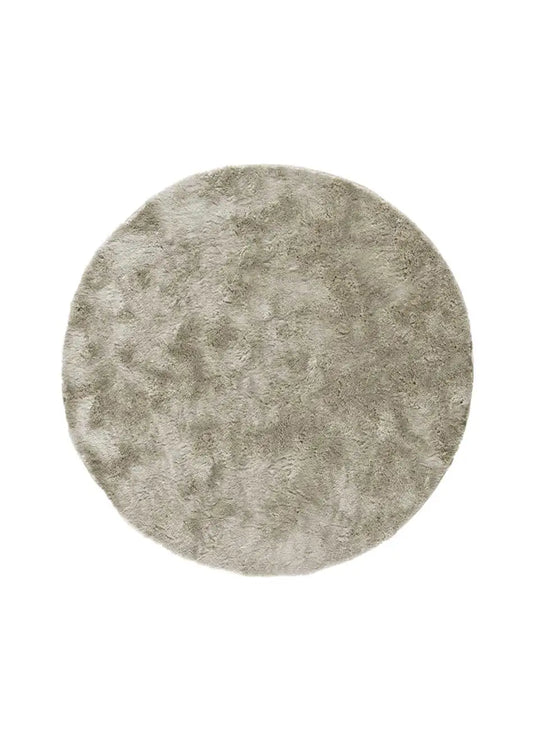 Rypecksair Roma Plain Stone Round Shaggy Non-Slip Rug